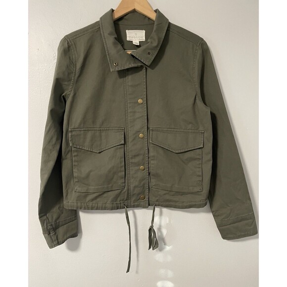 Caslon Jackets & Blazers - Caslon Nordstrom Women's Jacket Olive Green Utility Military Cargo S‎